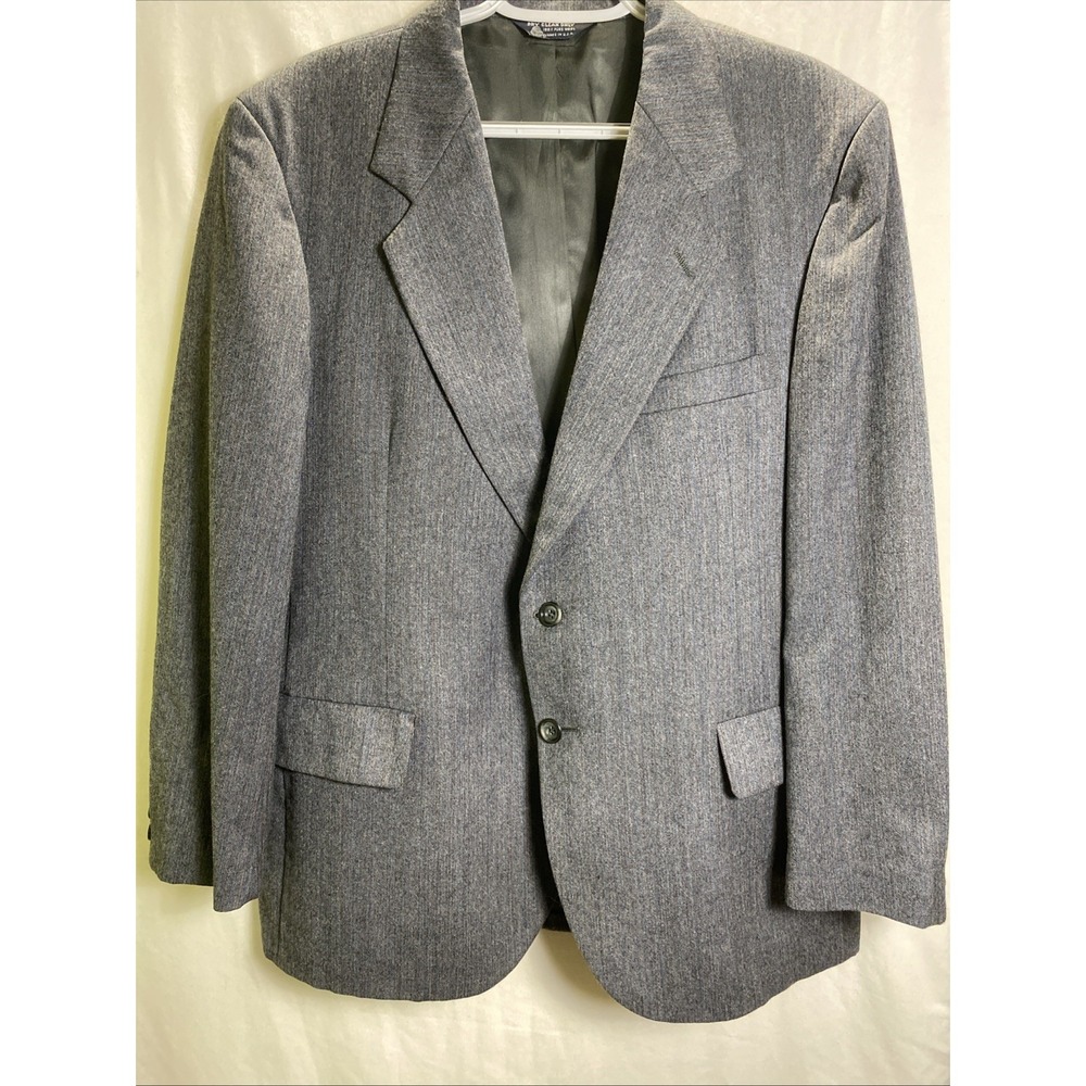 Vintage Kuppenheimer Pinstripe USA Made Wool Suit Jacket Men Size 42 Grey